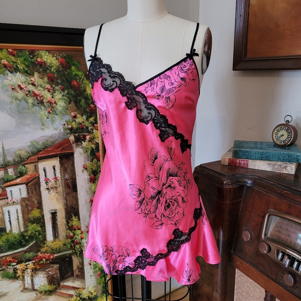 Betsey Johnson Pink Floral Chemise